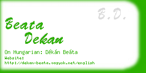 beata dekan business card