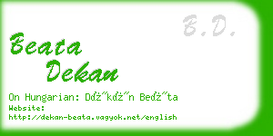 beata dekan business card